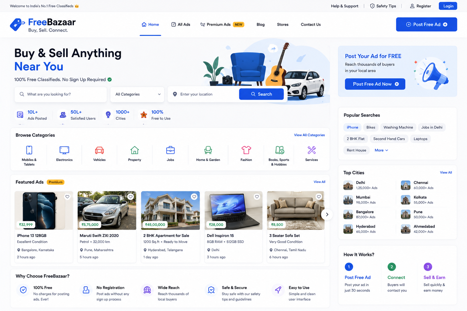 Free Classifieds Portal Dashboard Showcase